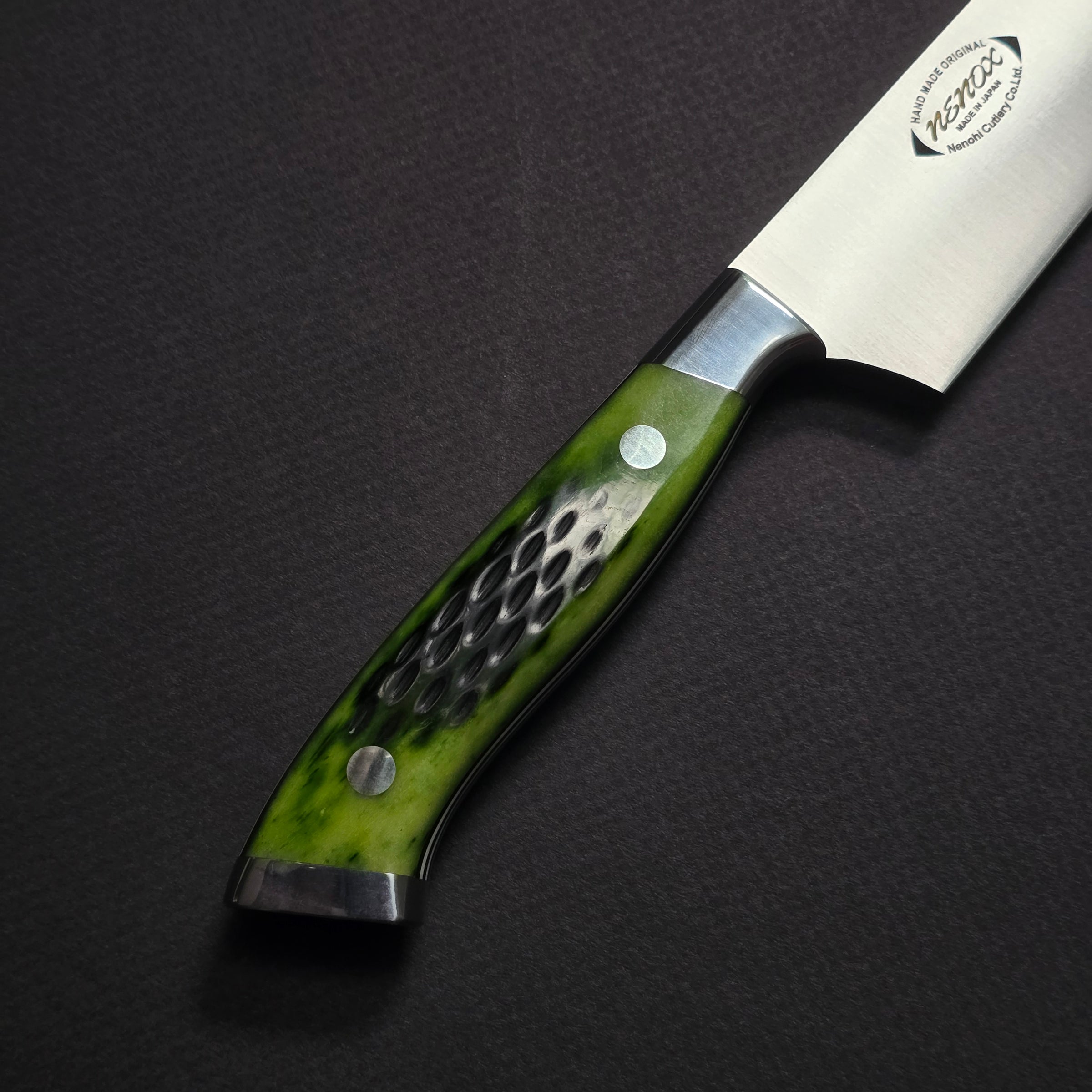 Nenox Green Sujihiki 285mm Green Jigged Bone Handle (with Sheath