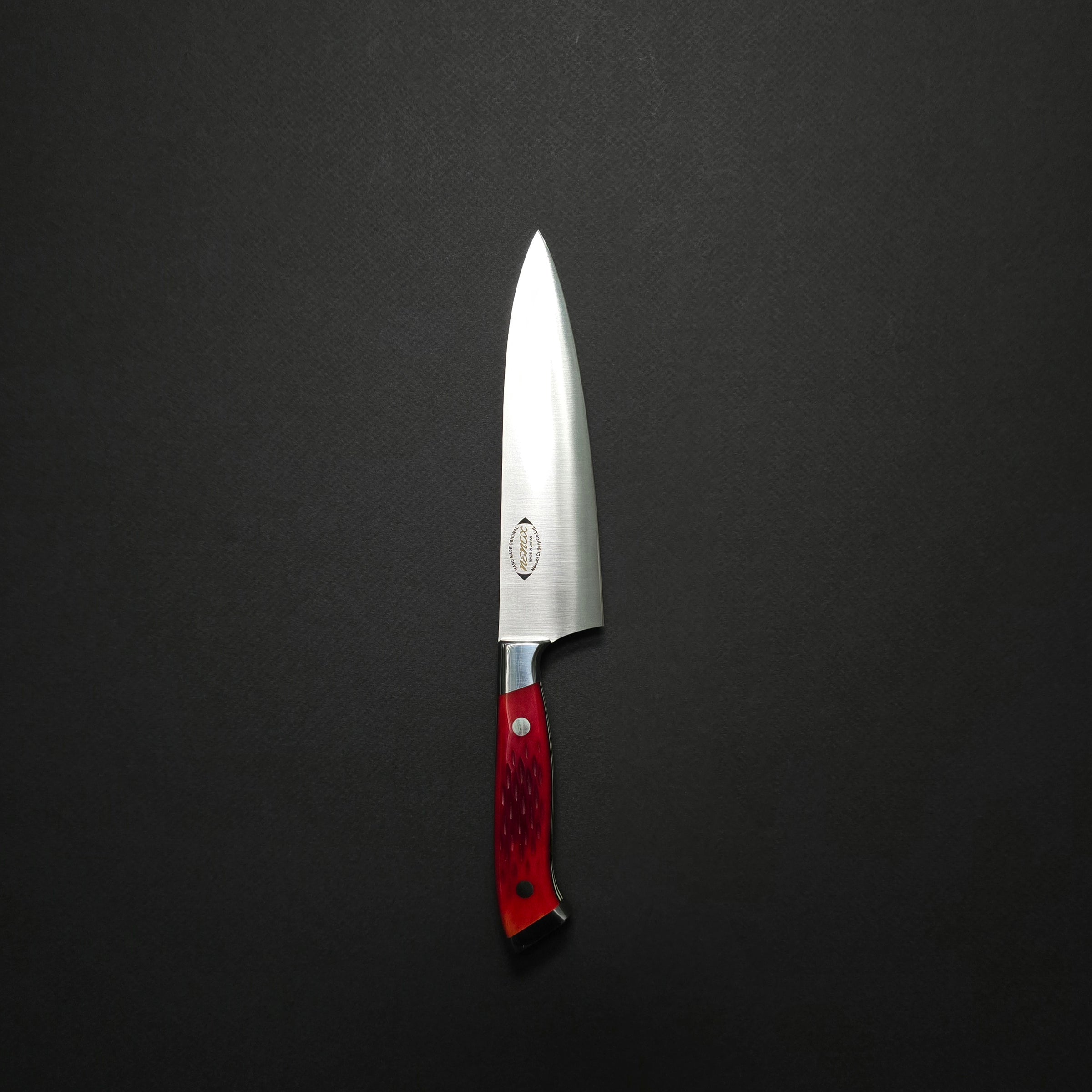 Nenox RED Yo Deba 165mm Red Jigged Bone Handle | Tosho Knife Arts