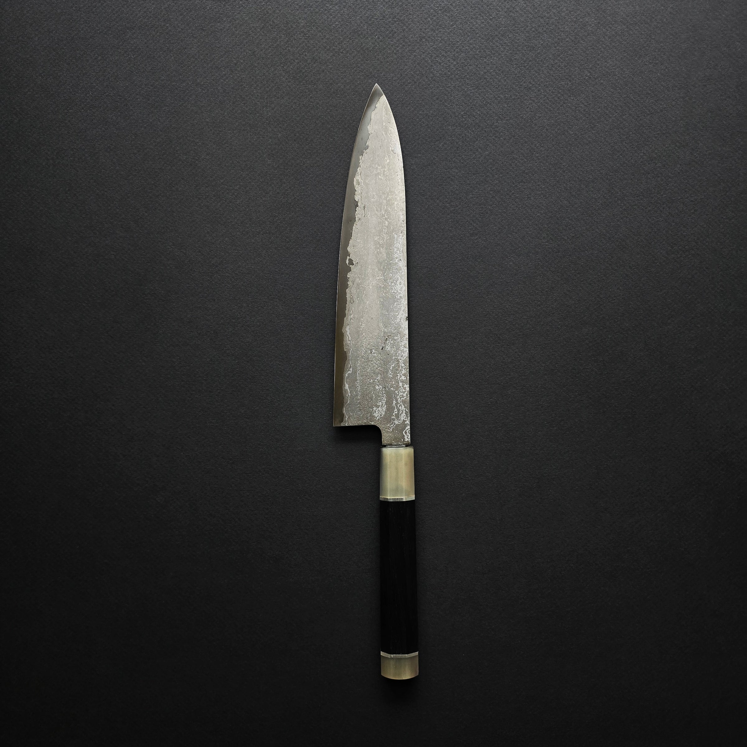 Hiromune Takaba Damascus Gyuto 240mm Ebony with Silver Spacer