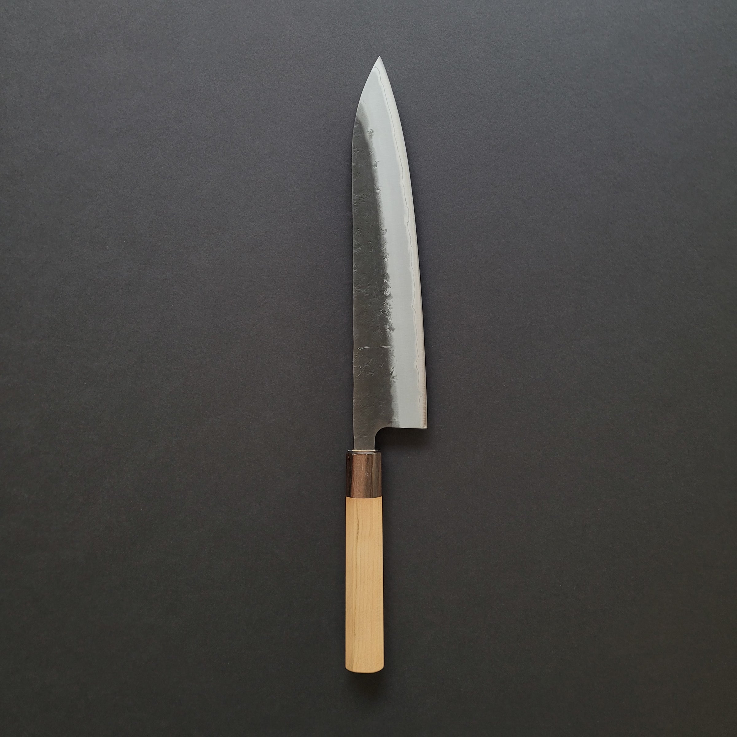 Hitohira Futana SB Kuro Nashiji Gyuto 240mm Cherry Wood Handle